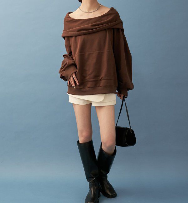  「フーディーオフショルスウェット」|パーカー|