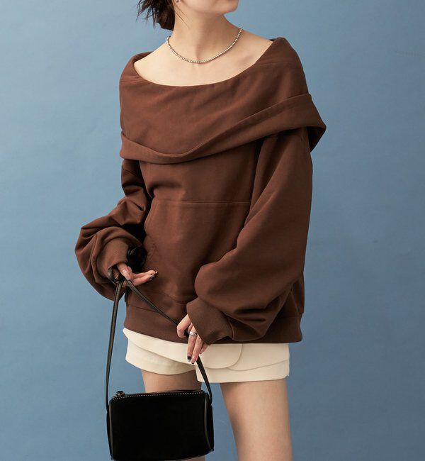  「フーディーオフショルスウェット」|パーカー|