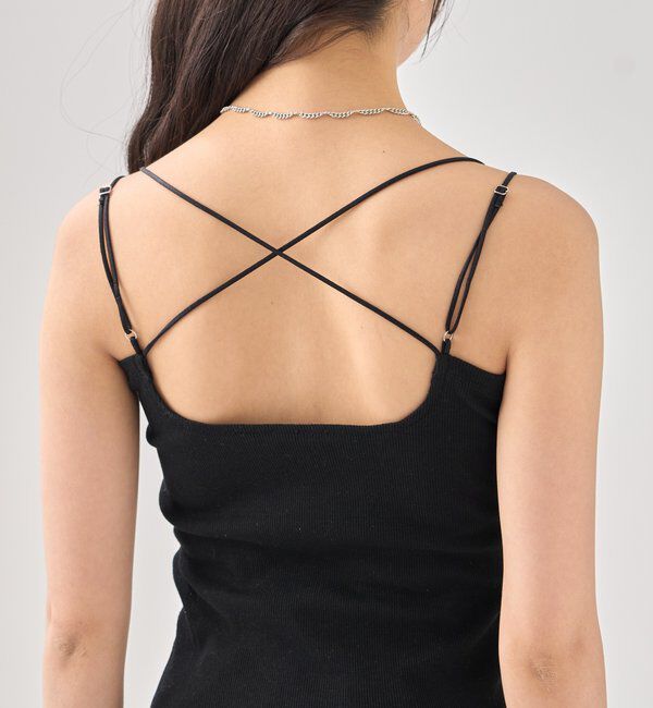  「パット付きバックシャン クロスキャミソール」|キャミソール|