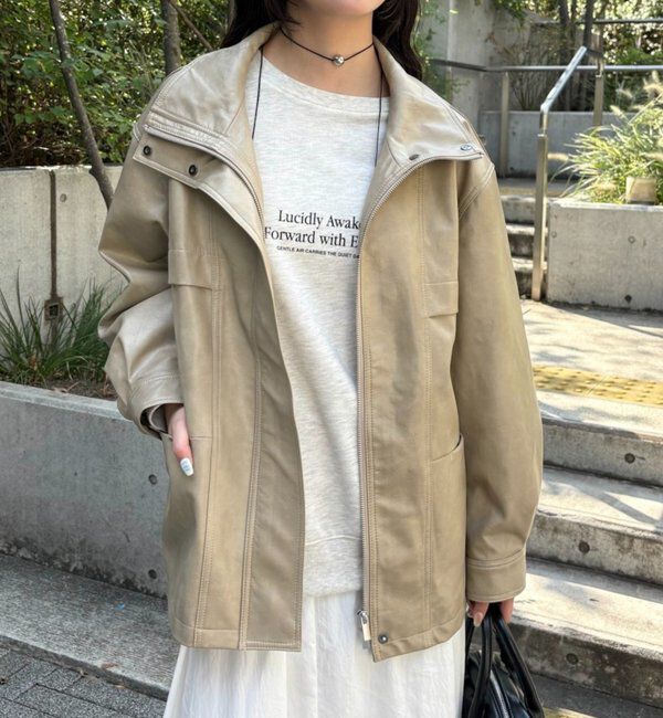  「ドロストフェイクレザーブルゾン」|ブルゾン・スタジャン|