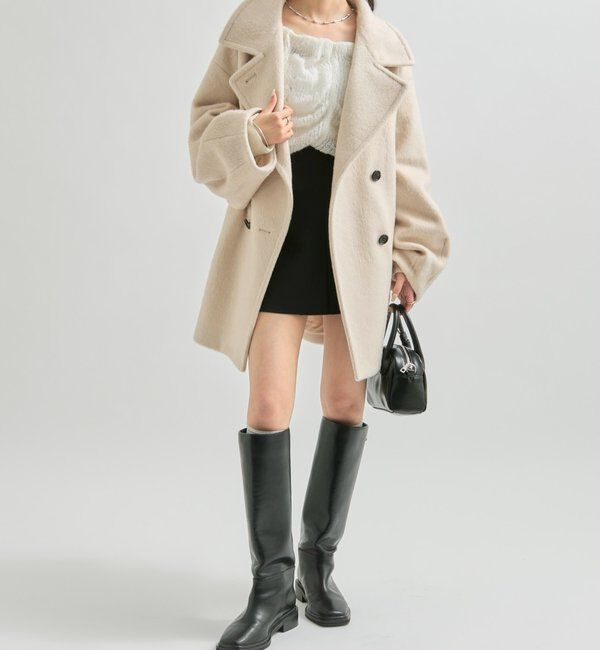  「ウール混 シャギーミドルコート」|その他|