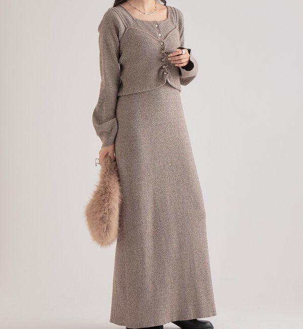  「ニットビスチェ付き ワンピース」|ワンピース|