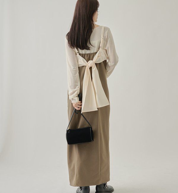  「ギャザービスチェSETワンピース」|ワンピース|