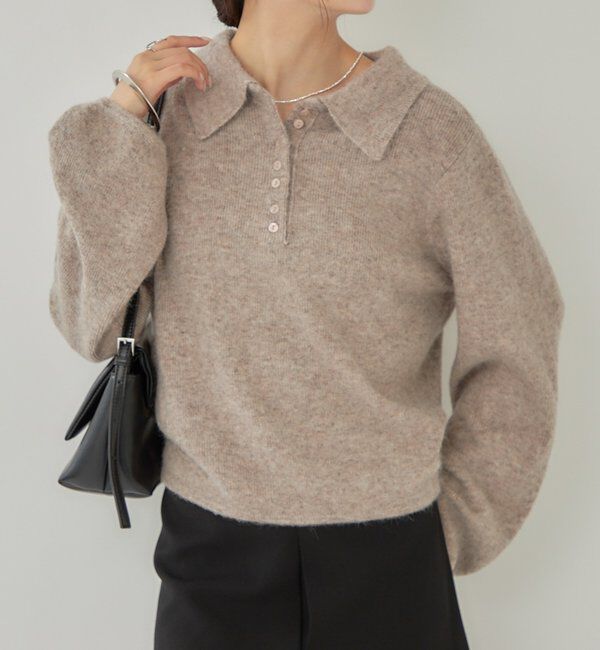  「襟付きロングスリーブニット」|ニット・セーター|