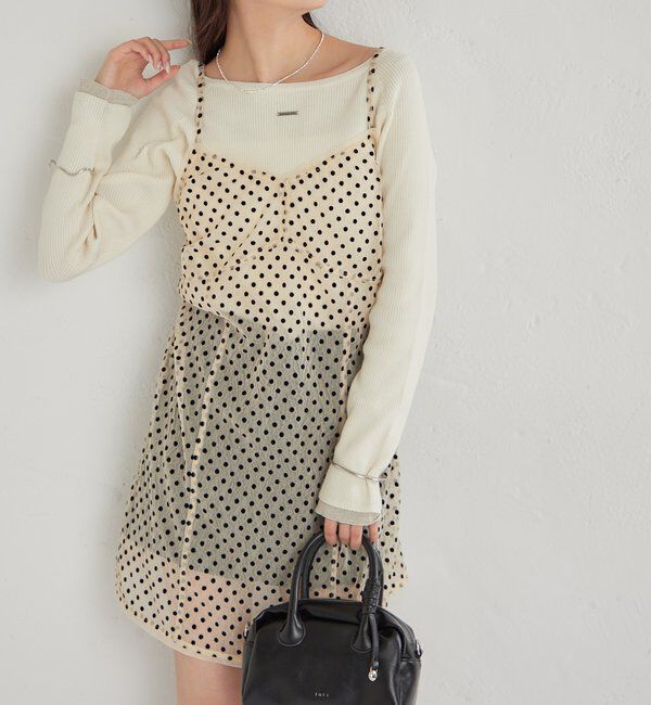  「ドットチュールキャミチュニック」|キャミソール|