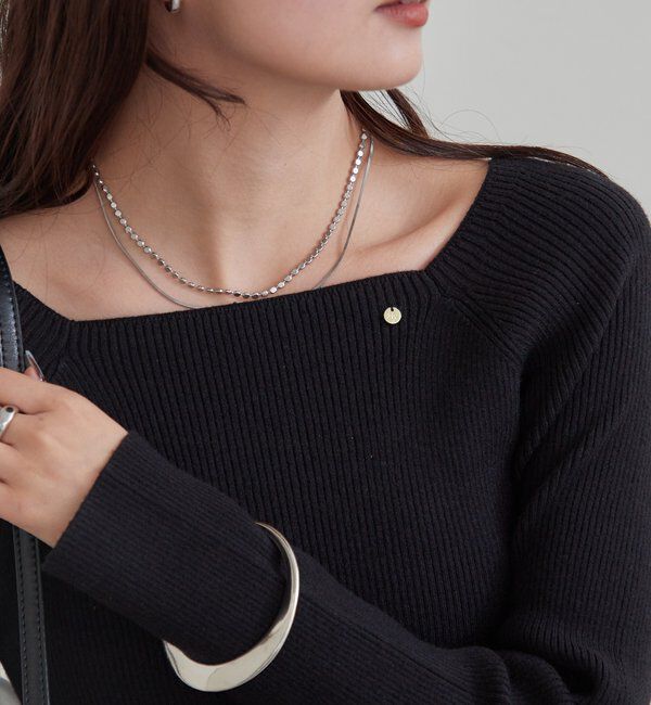  「スクエアネックリブニット」|ニット・セーター|