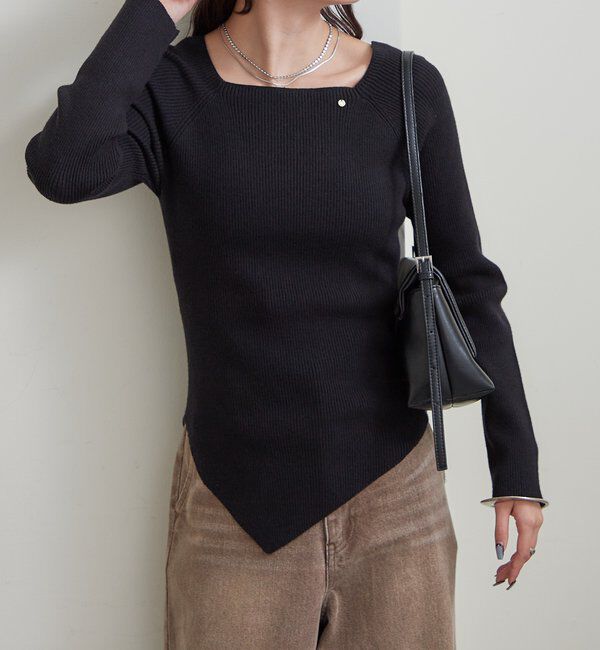  「スクエアネックリブニット」|ニット・セーター|