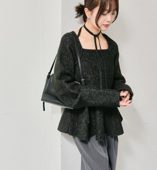  「スクエアネックペプラムニット」|ニット・セーター|