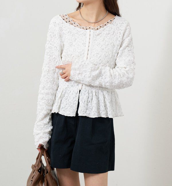  「シャーリングペプラム TOPS」|シャツ・ブラウス|