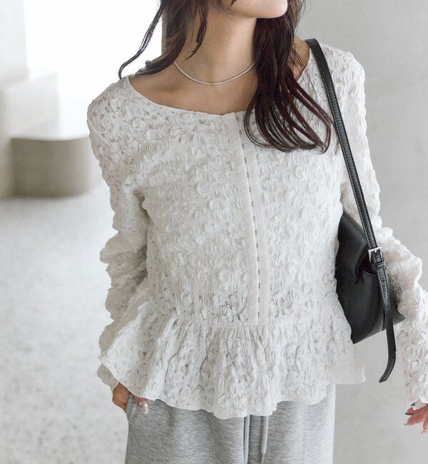  「シャーリングペプラム TOPS」|シャツ・ブラウス|