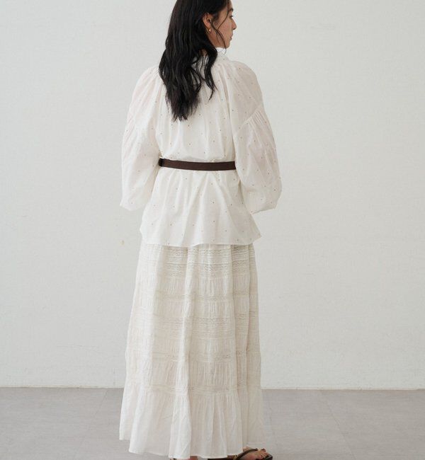  「【INDIA】ギャザーティアードレーススカート」|スカート|