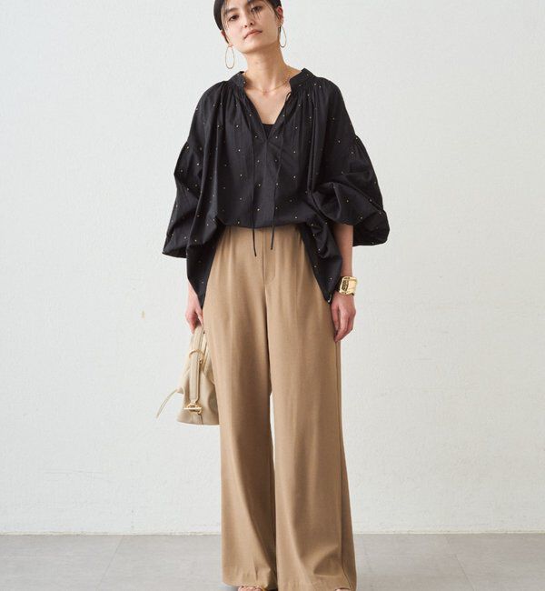  「【INDIA】スキッパー刺繍ブラウス」|シャツ・ブラウス|