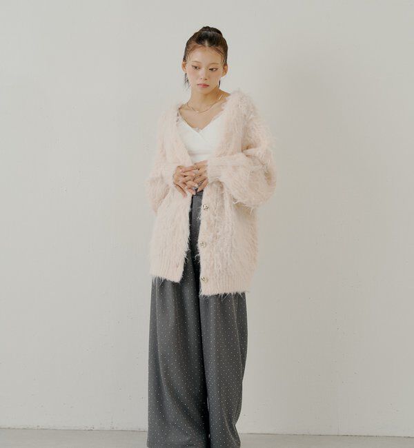  「金釦シャギールーズカーディガン」|カーディガン|