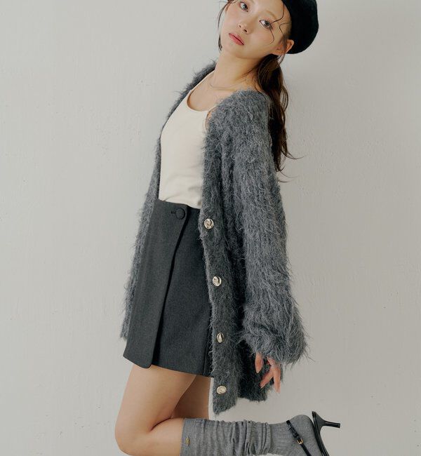  「金釦シャギールーズカーディガン」|カーディガン|