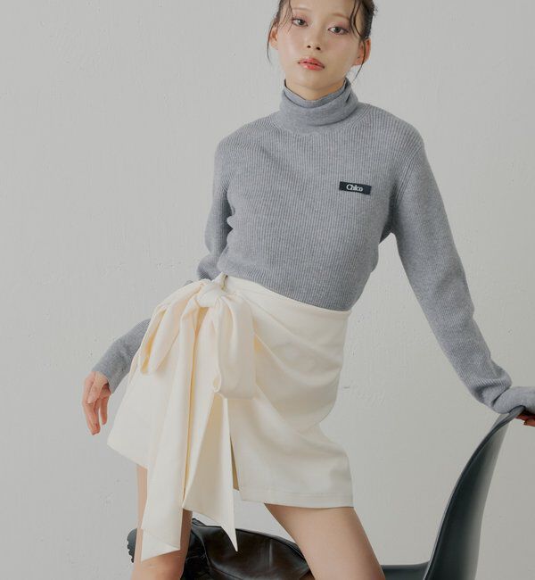  「【SALON by Chico】リボンラップスカート+スラックスハーフパンツ」|チノ|