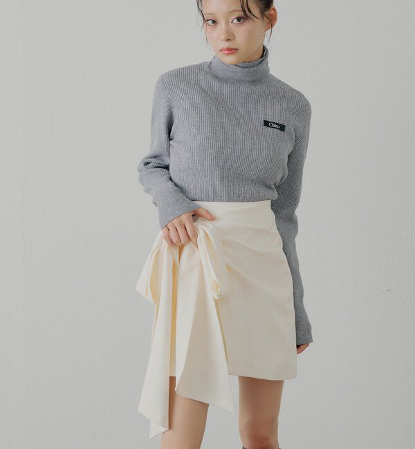  「【SALON by Chico】リボンラップスカート+スラックスハーフパンツ」|チノ|