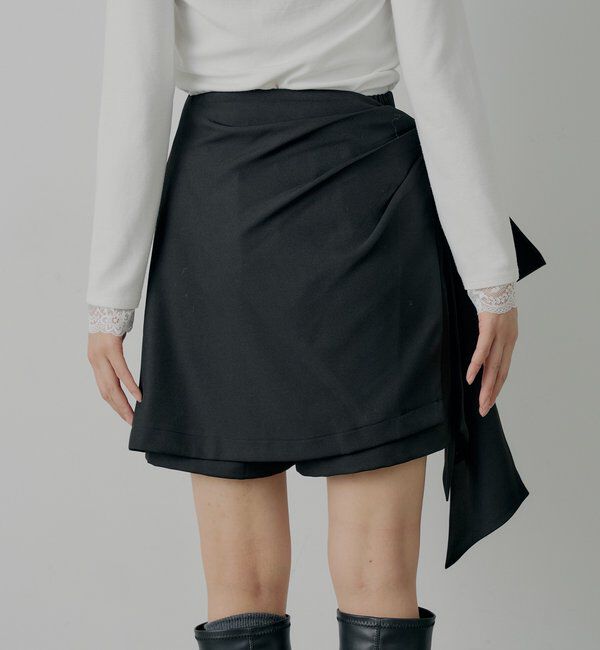  「【SALON by Chico】リボンラップスカート+スラックスハーフパンツ」|チノ|