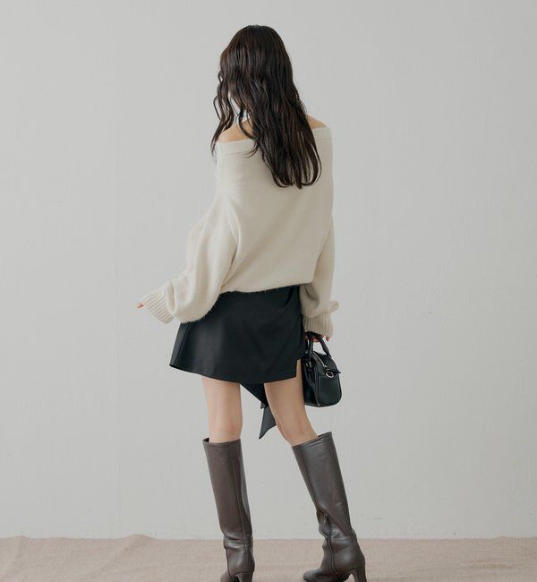  「【SALON by Chico】リボンラップスカート+スラックスハーフパンツ」|チノ|