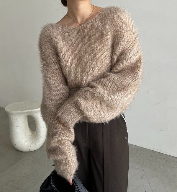  「フェザーラウンドプルオーバー」|ニット・セーター|