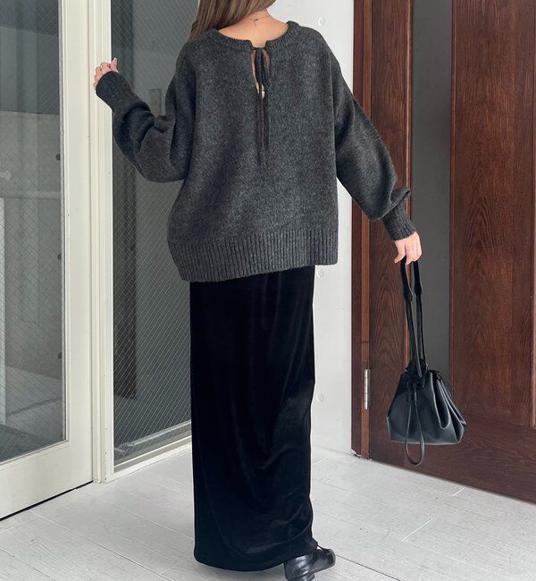  「【前後2WAY】もちふわ2WAYスキッパーニット」|ニット・セーター|