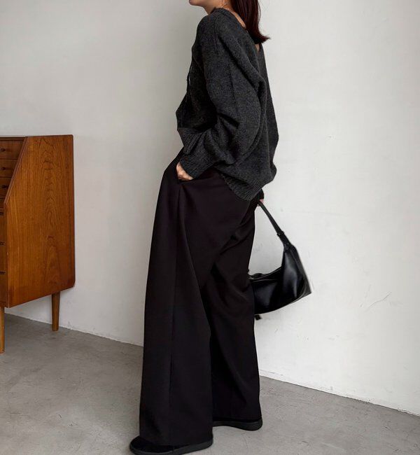  「【前後2WAY】もちふわ2WAYスキッパーニット」|ニット・セーター|