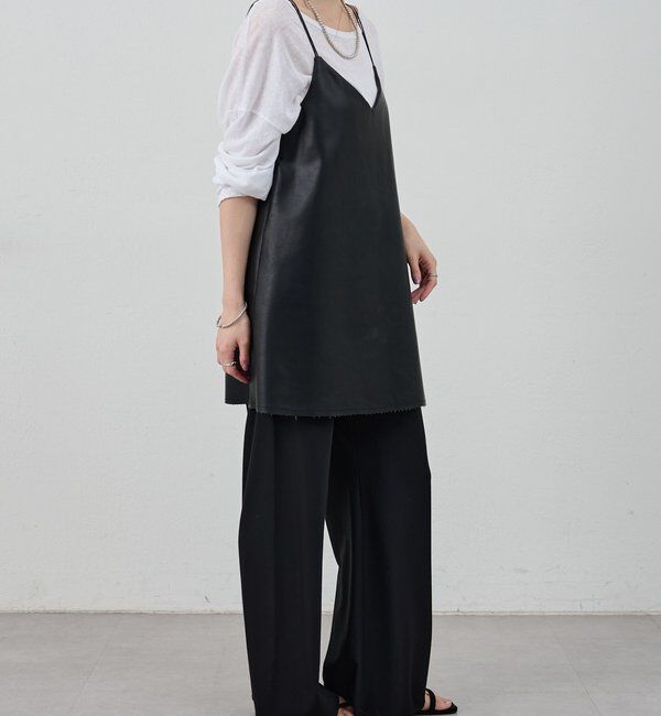  「《レイヤードにも◎》レザーチュニックキャミ」|シャツ・ブラウス|