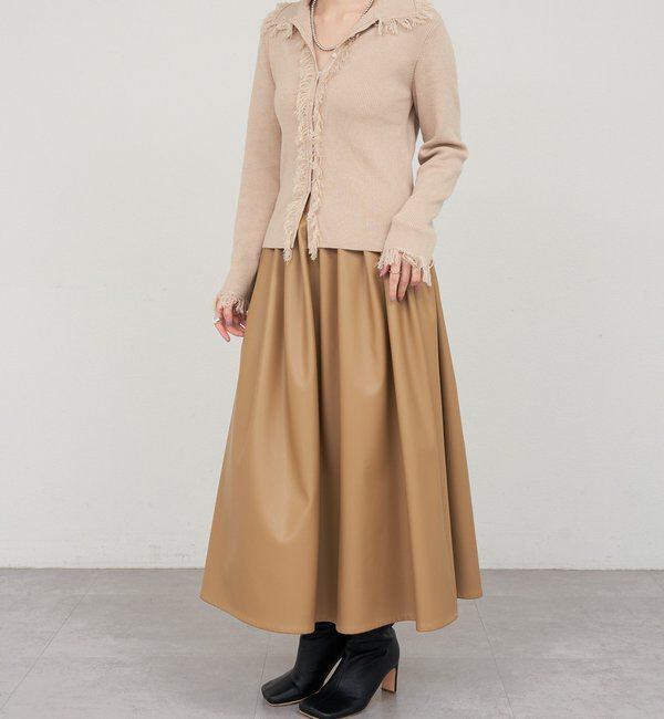  「レザーギャザースカート」|スカート|