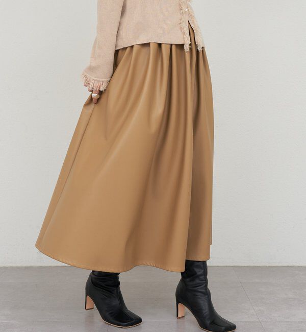  「レザーギャザースカート」|スカート|