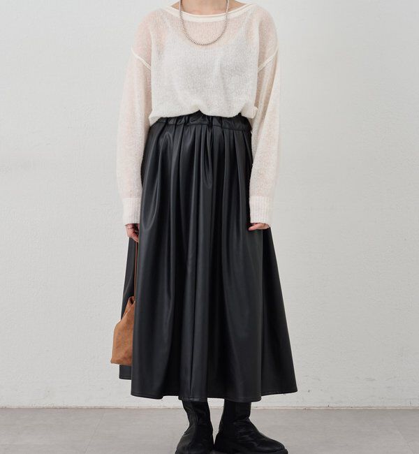  「レザーギャザースカート」|スカート|