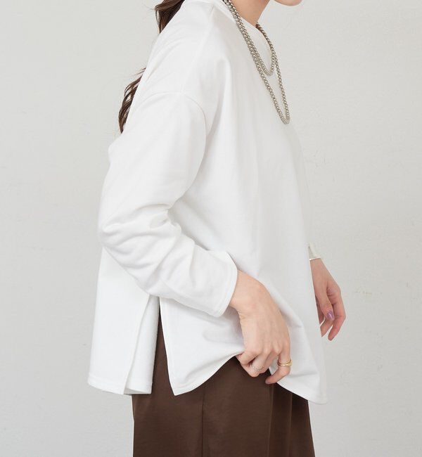  「サイドスリットオフショルスウェット」|Tシャツ・カットソー|