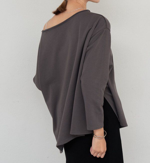  「サイドスリットオフショルスウェット」|Tシャツ・カットソー|