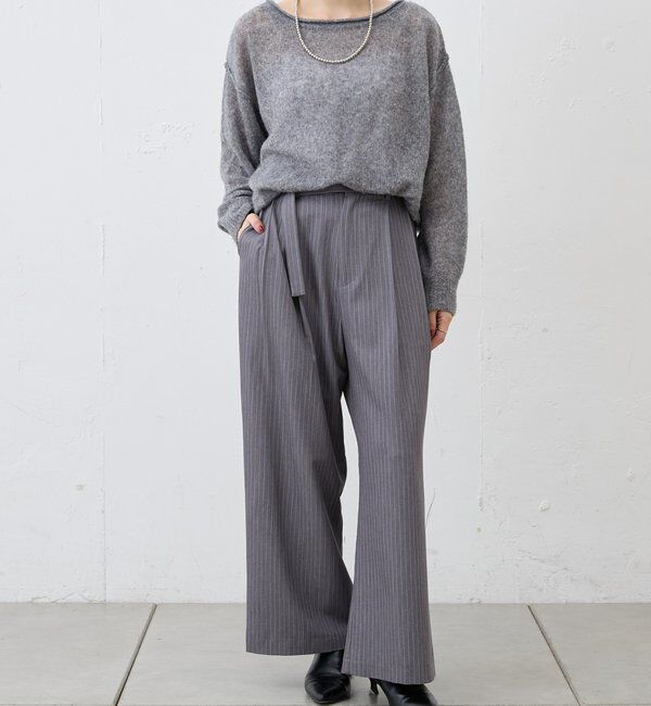  「ダブルタックストライプワイドパンツ」|チノ|