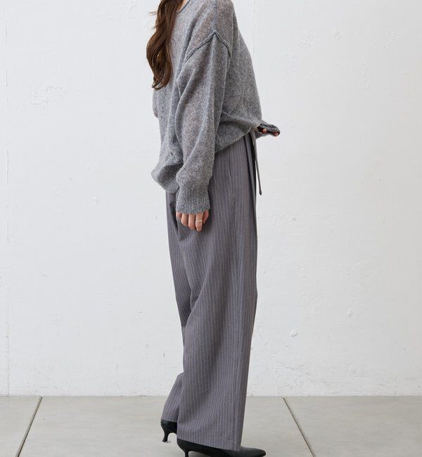  「ダブルタックストライプワイドパンツ」|チノ|