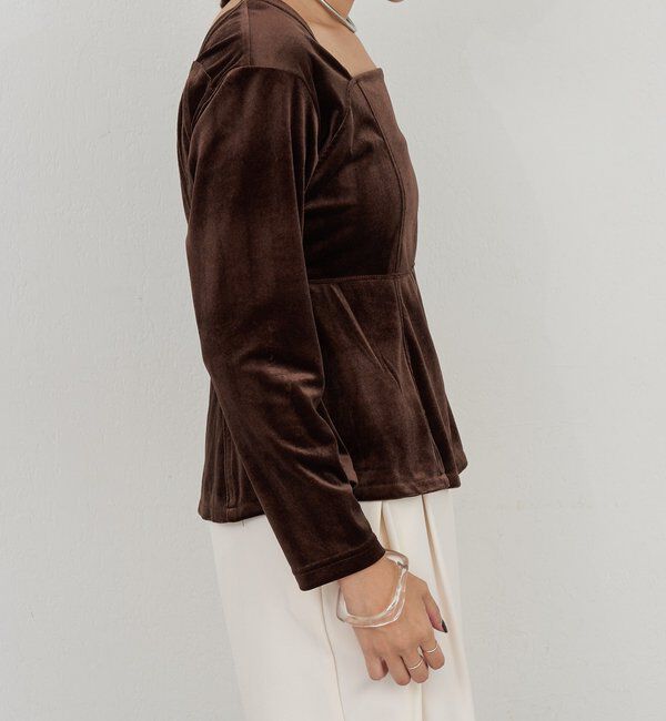  「ベロアペプラムプルオーバー」|Tシャツ・カットソー|