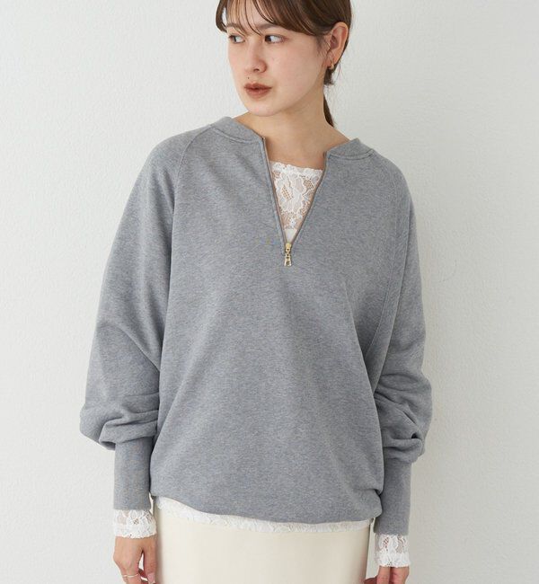  「2WAYジップスウェット」|Tシャツ・カットソー|グレー