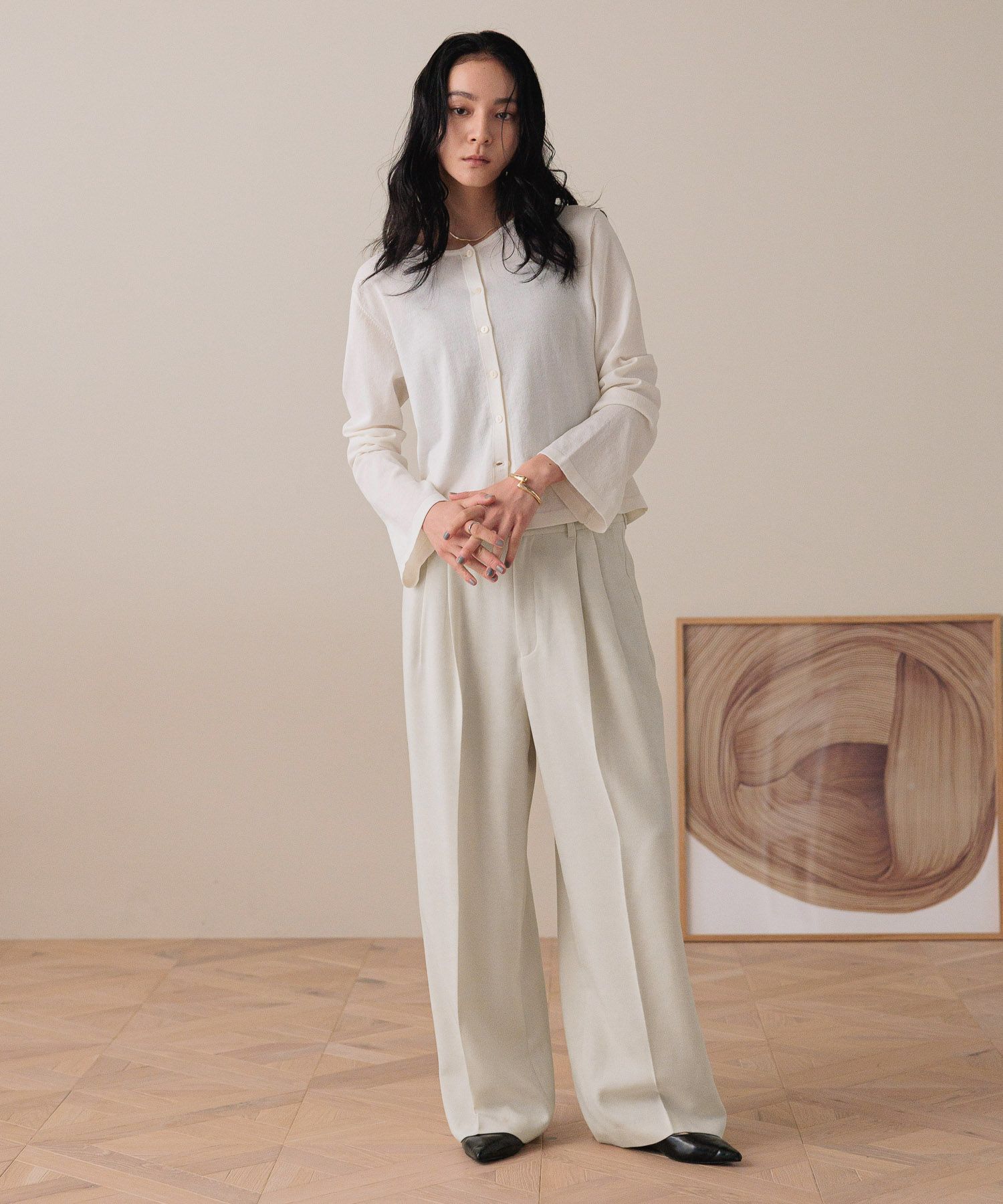 LOWRYS FARM「ＴＲワイドパンツ」|チノ|