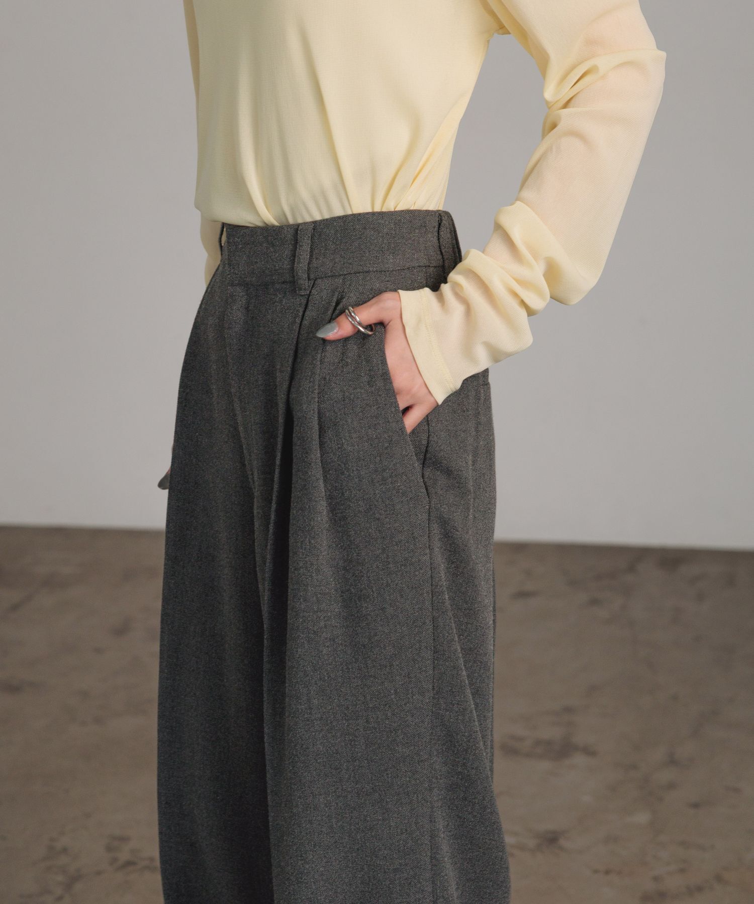 LOWRYS FARM「ＴＲワイドパンツ」|チノ|