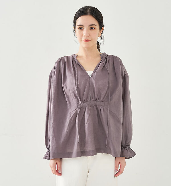 collex「リネンコットンギャザーブラウス」|シャツ・ブラウス|