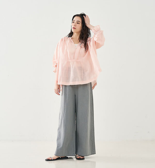 collex「リネンコットンギャザーブラウス」|シャツ・ブラウス|