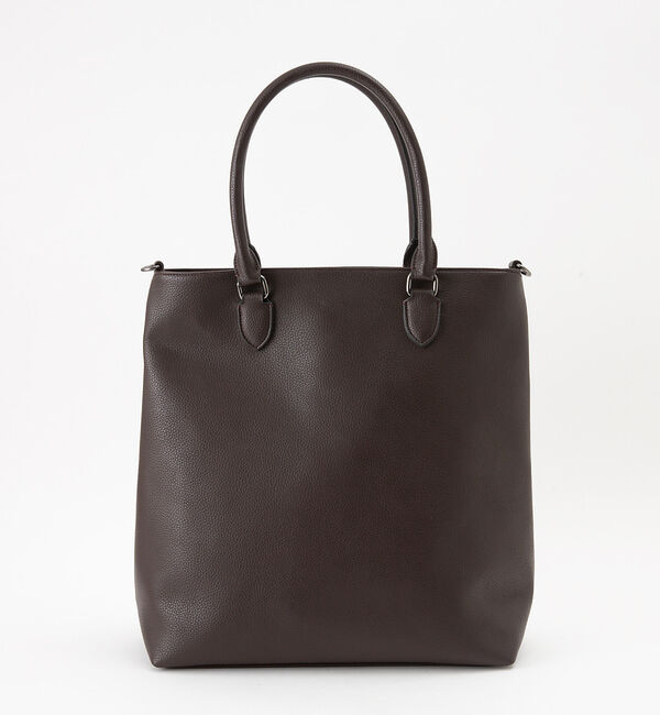ABAHOUSE「【WEB別注】シボレザー 縦型 2WAY トートバッグ」|トートバッグ|ブラウン