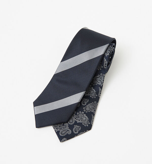 ABAHOUSE「4面 シルク ネクタイ」|ネクタイ・蝶ネクタイ|ネイビー