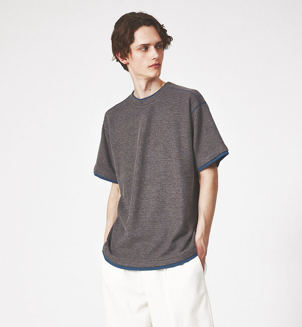 ABAHOUSE「【ドライタッチ 】ヘムラウンド 半袖 Ｔシャツ」|Tシャツ・カットソー|チャコールグレー