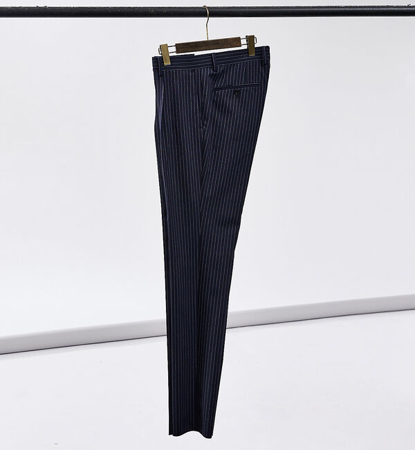 ABAHOUSE「【セットアップ対応/BRERA】ストレッチ ポプリン スラックス」|スラックス|ネイビー