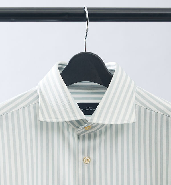 ABAHOUSE「【ON/OFF兼用】360&deg;ストレッチ ロンドンストライプ ワイドカラーシャツ」|シャツ・ブラウス|