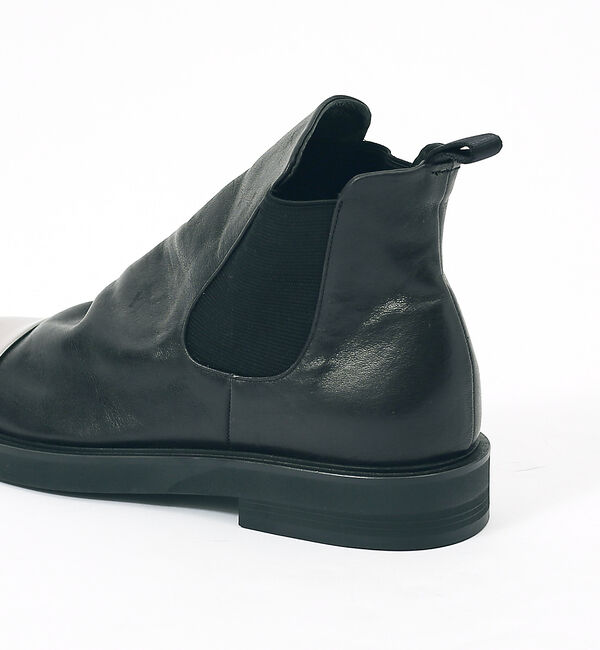 alfredoBANNISTER「【ソフトレザー】ドレープ ミラートゥ サイドゴア ブーツ」|ショートブーツ|