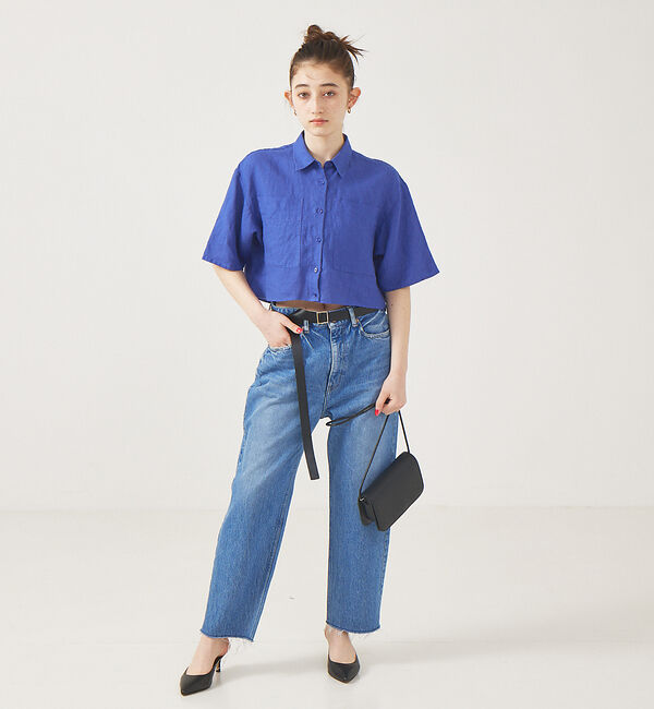 Rouge vif「【セットアップ対応】麻製品染ショートシャツ」|シャツ・ブラウス|