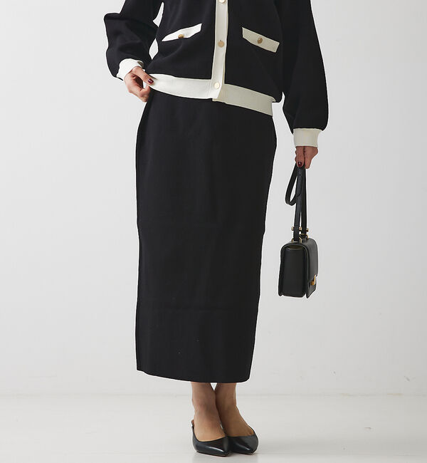 Rouge vif「【セットアップ対応】ジャガードニットスカート」|スカート|ブラック