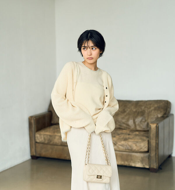 Rouge vif「【２点セット】ウール混フェザーラインアンサブルニット」|ニット・セーター|