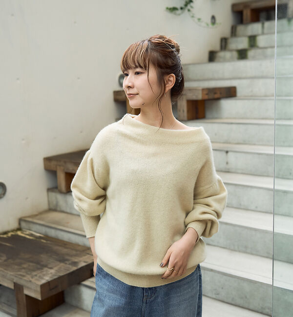 Rouge vif「ラクーン混パフスリーブニットプルオーバー」|ニット・セーター|