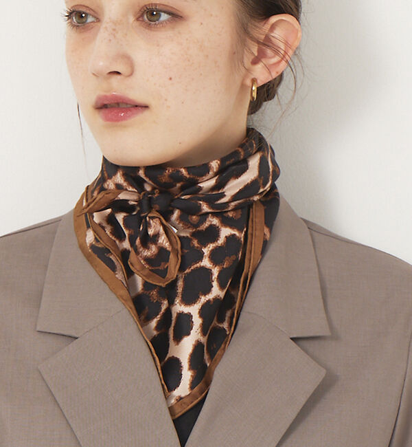 Rouge vif「【manipuri/マニプリ】レオパードベグスカーフ　65&times;65」|バンダナ・スカーフ|